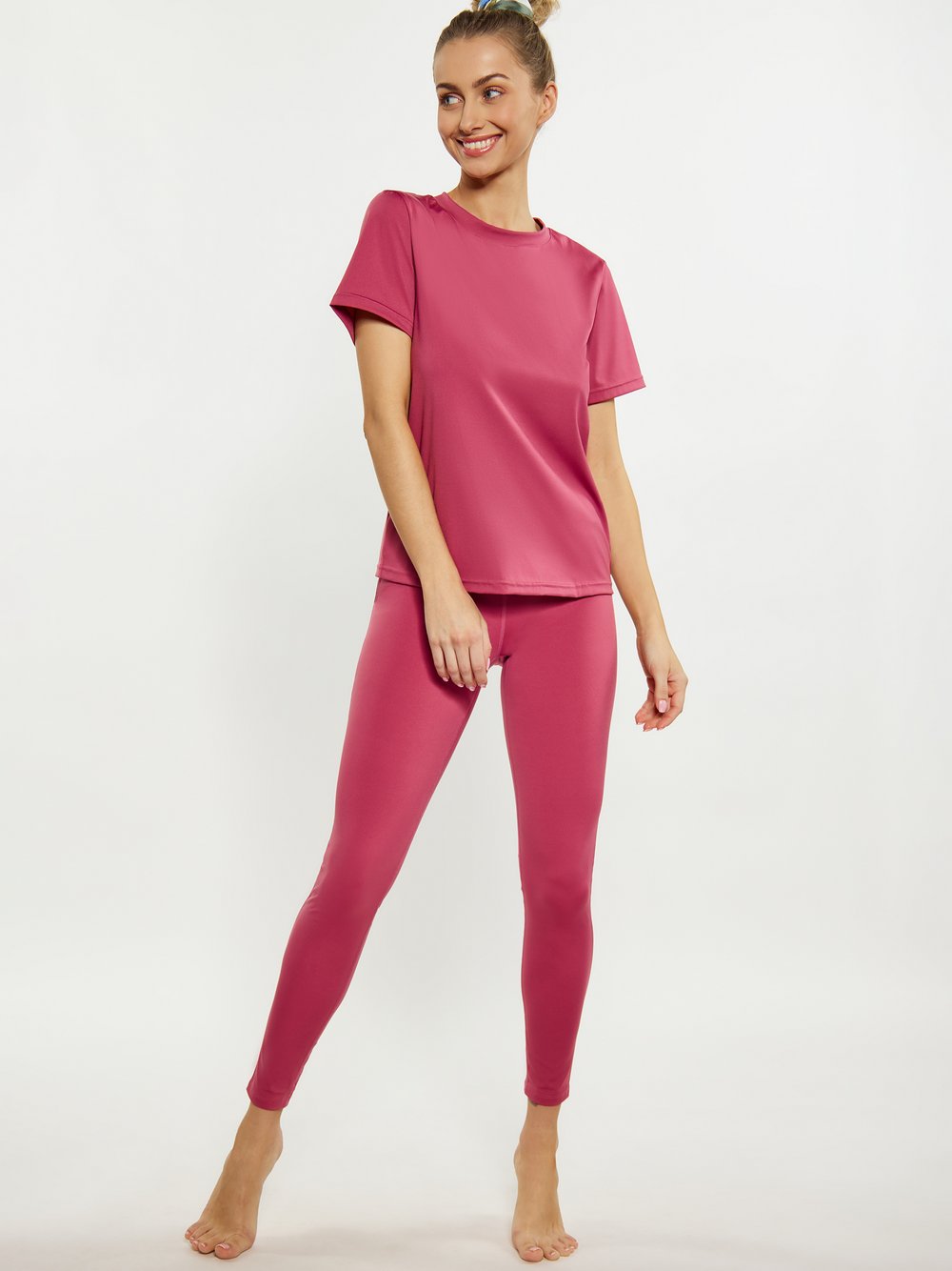 IZIA T-Shirt Damen Polyamid rosa, M/L