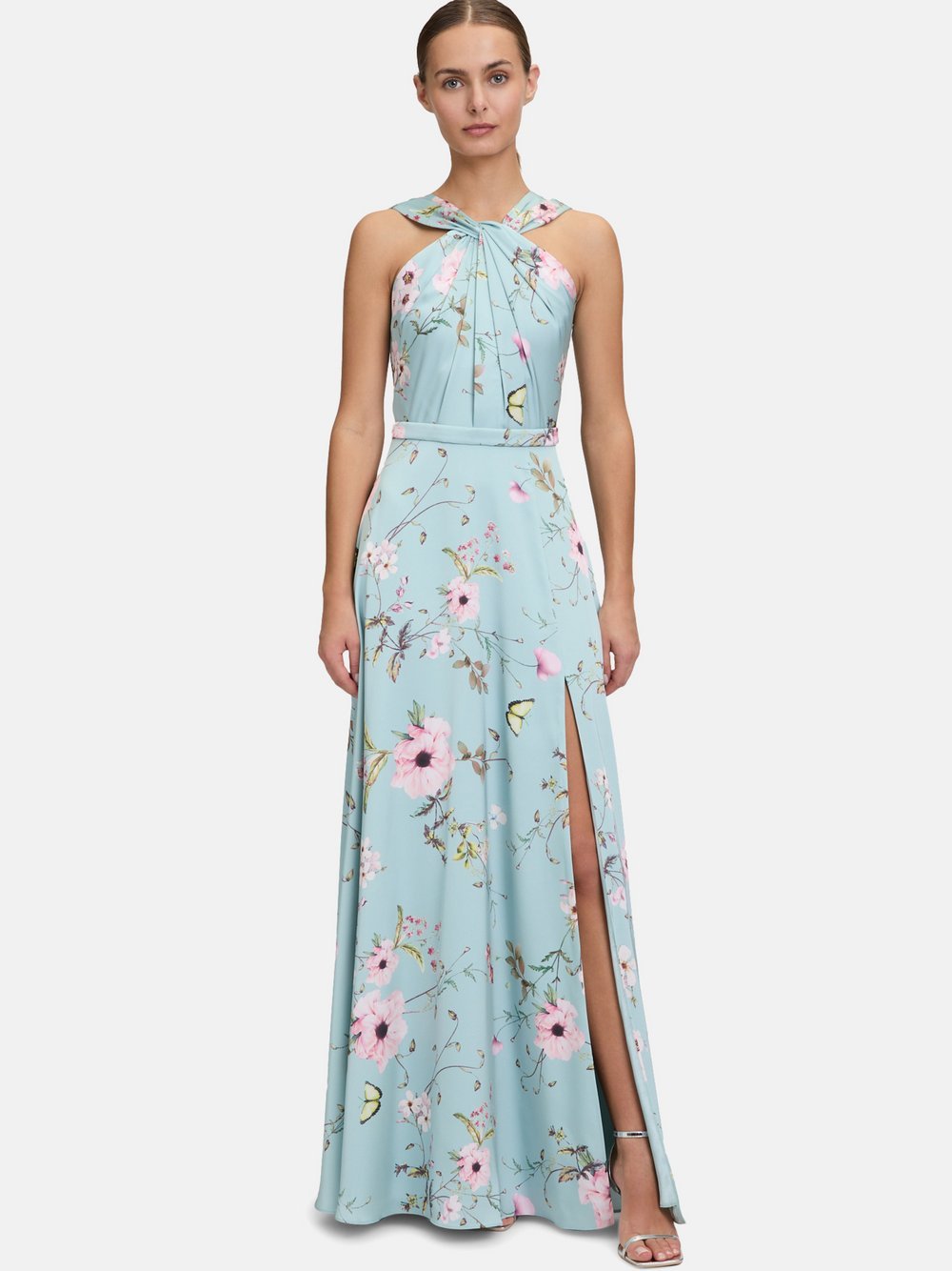 Vera Mont Abendkleid Damen grün bedruckt, 42