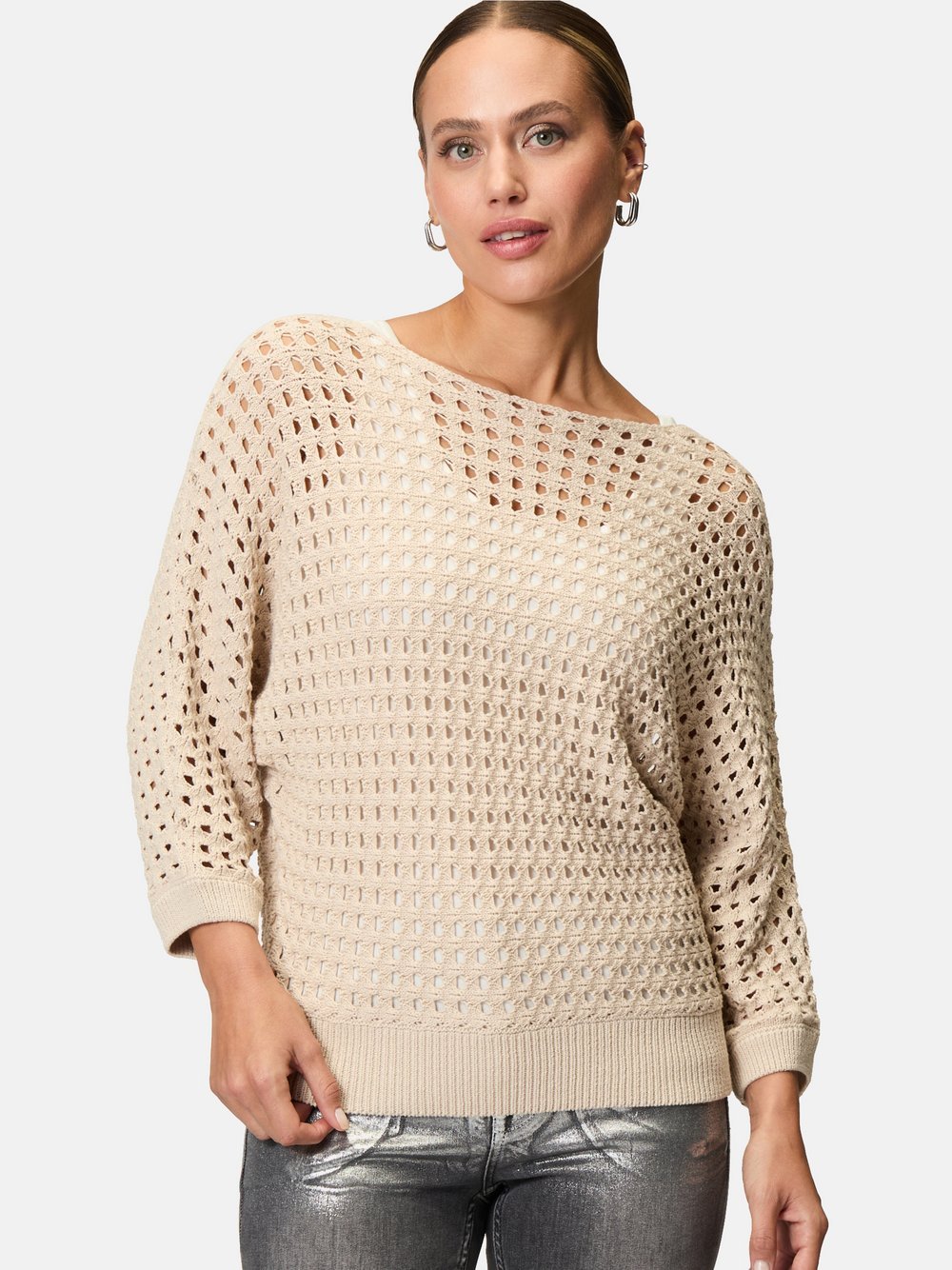 zero Pullover Damen Baumwolle beige, 40