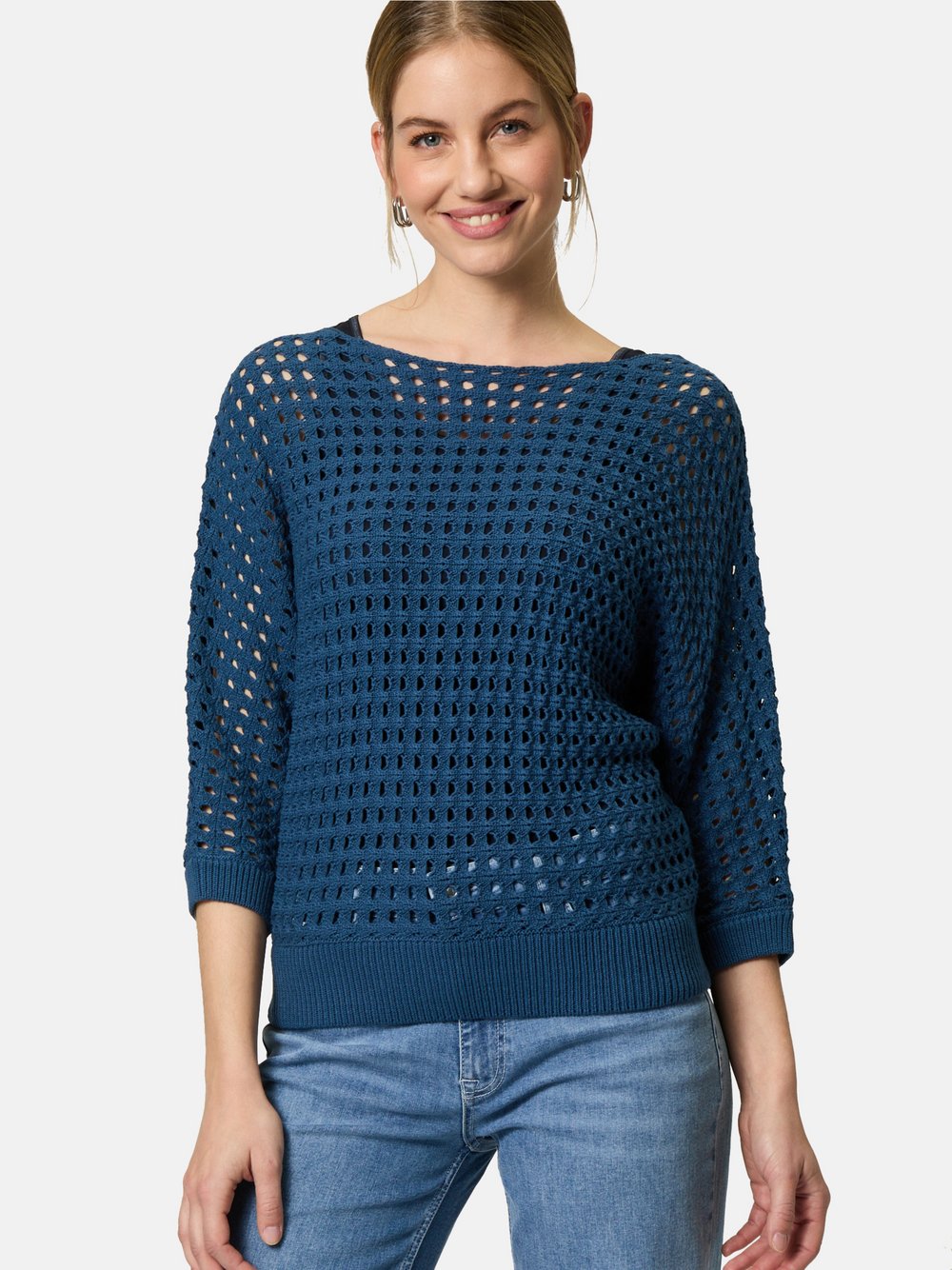 zero Pullover Damen Baumwolle blau, 40