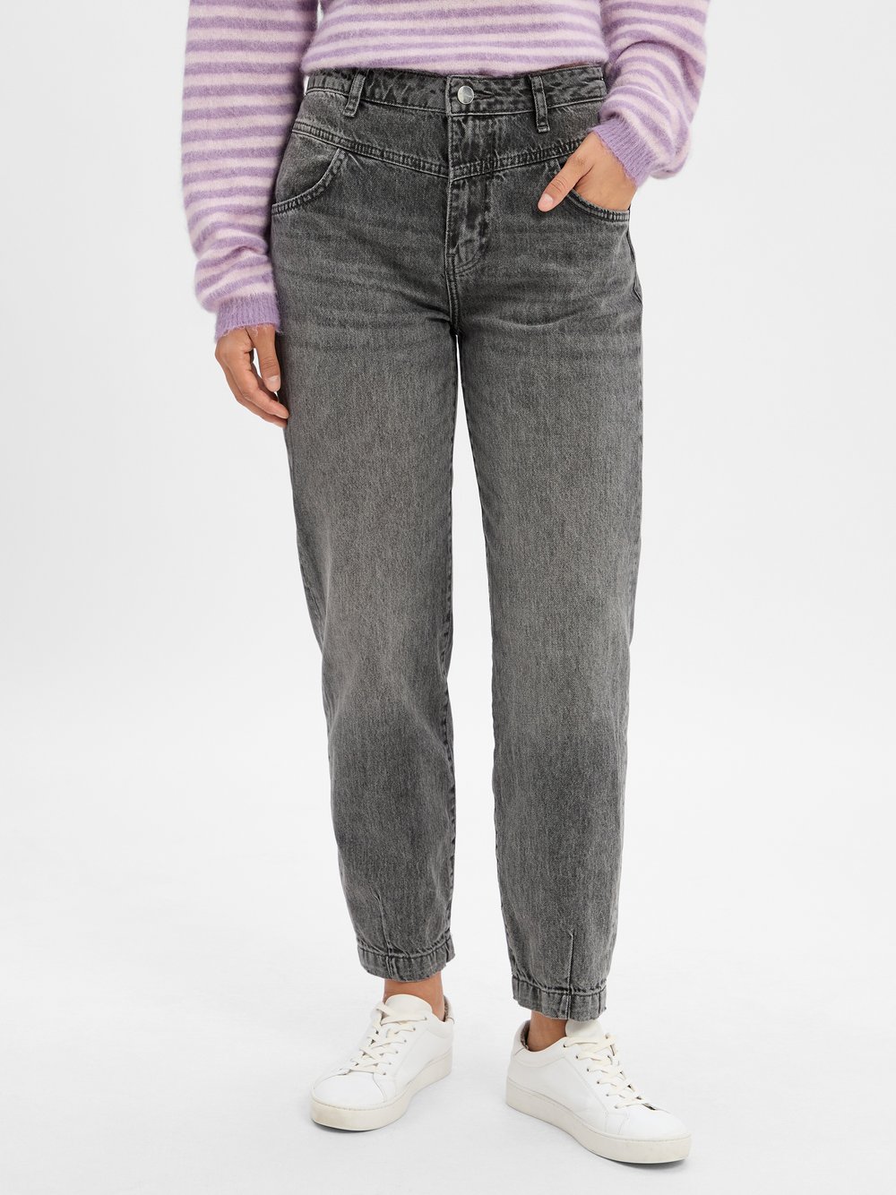 Thumbnail - Rich & Royal Jeans Damen Baumwolle grau, 28-32
