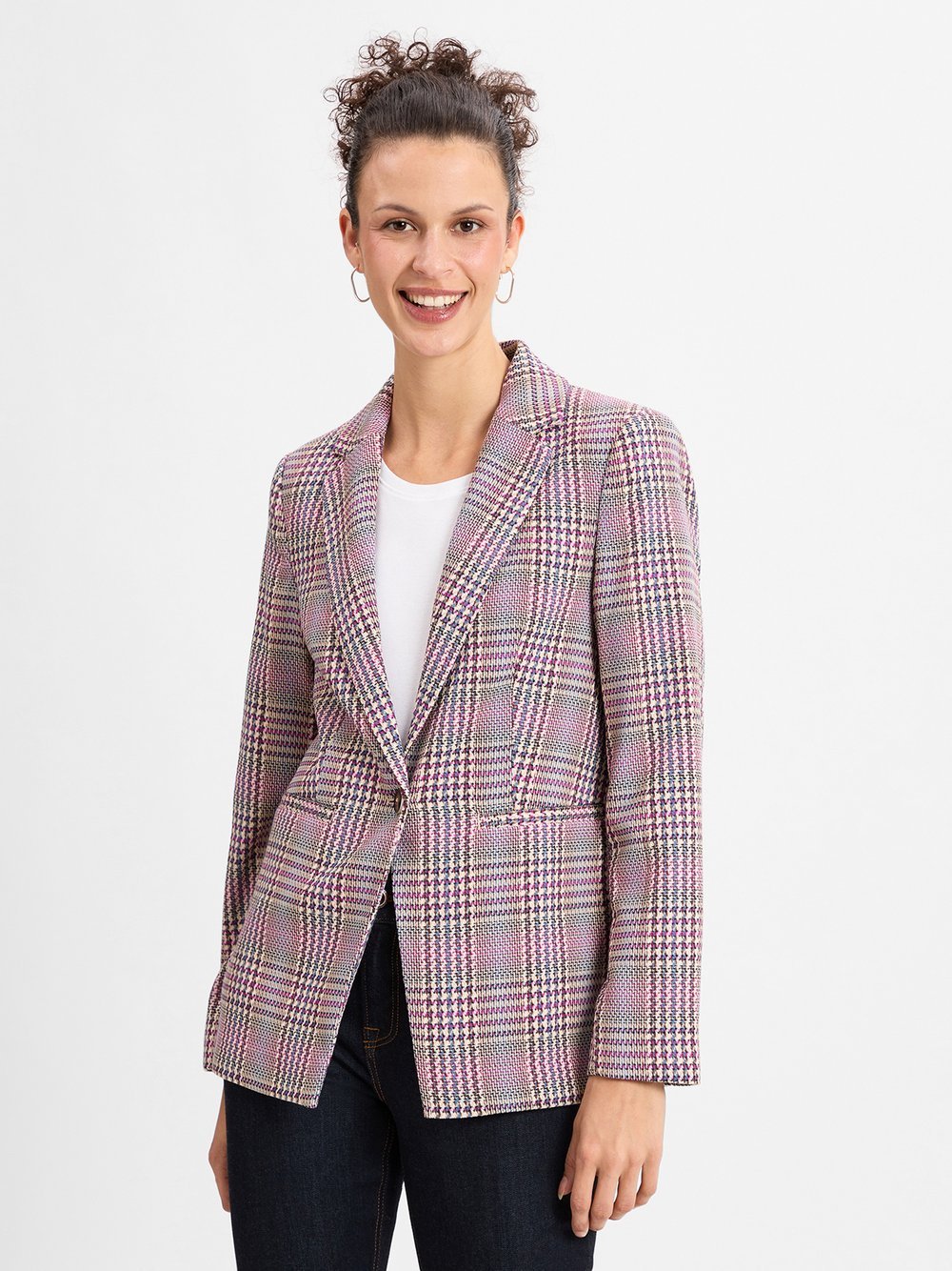 comma casual identity Blazer Damen pink kariert, 38