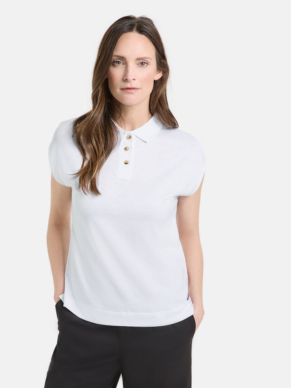 Gerry Weber Poloshirt Damen Baumwolle weiß, 44