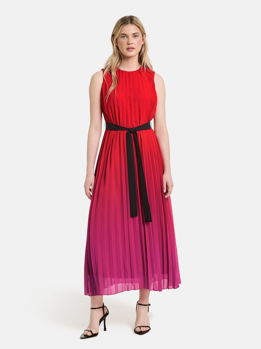 Taifun Plisseekleid Damen rot gemustert, 40