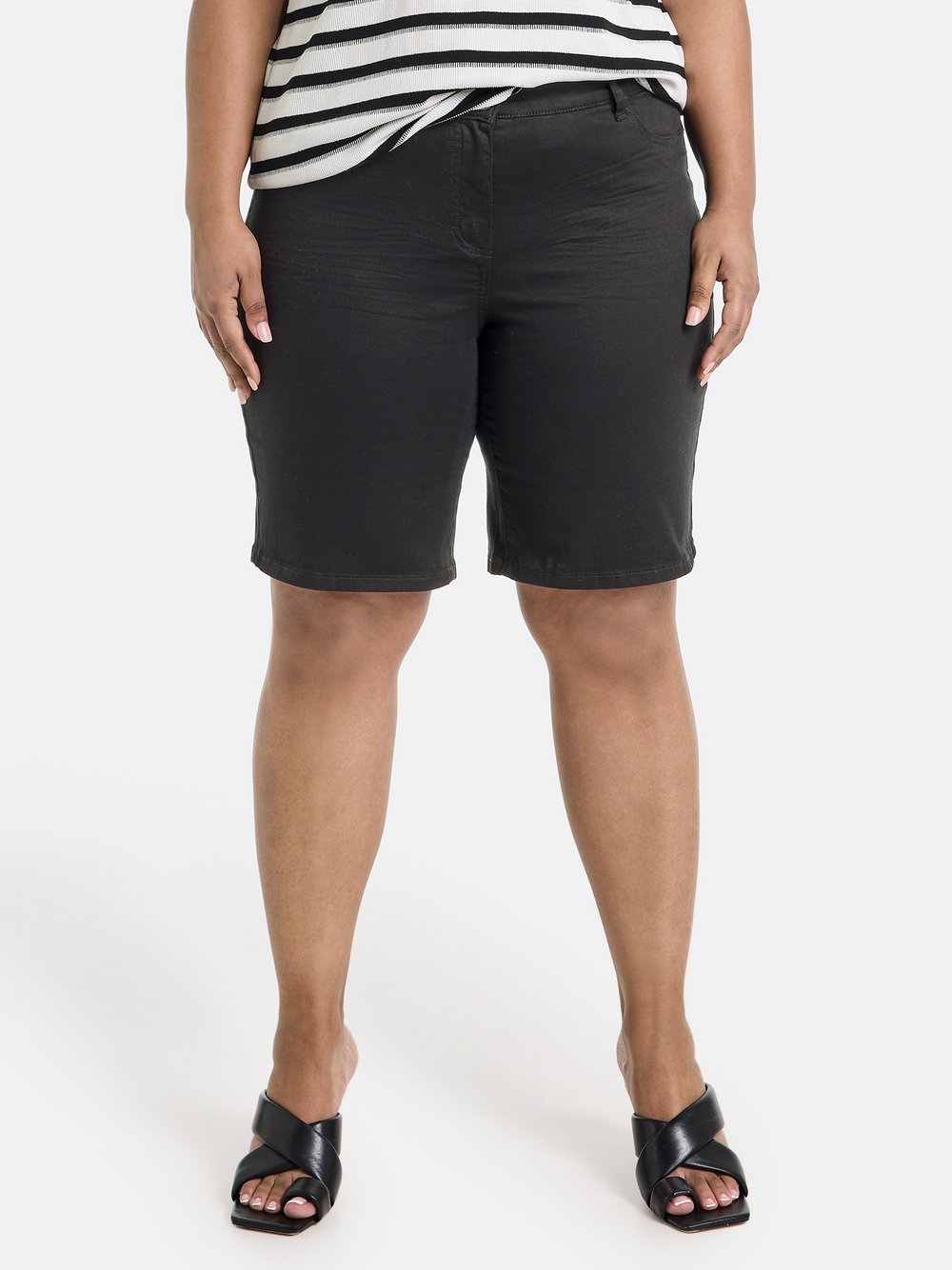 Samoon Shorts Damen Baumwolle schwarz, 44