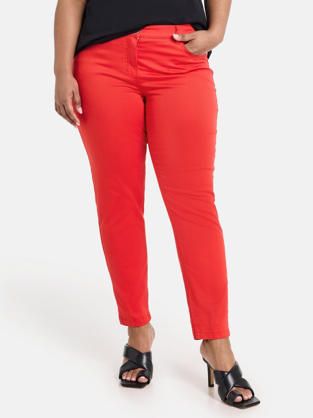 Samoon 7/8 Jeans Damen Baumwolle rot, 52