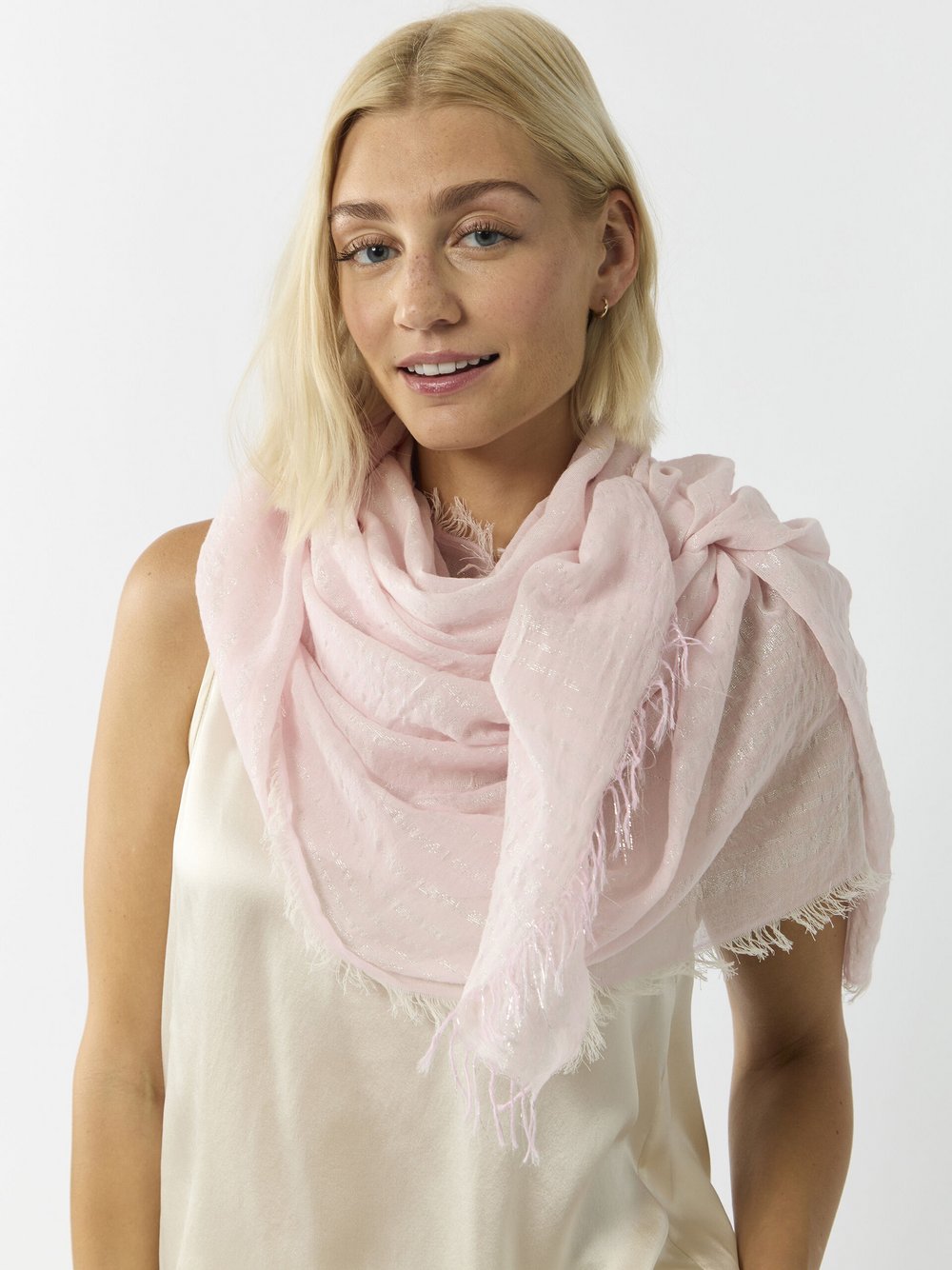 Codello Schal Damen Baumwolle pink gestreift, ONE SIZE