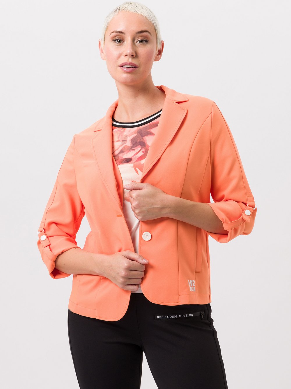 TUZZI Leichtjacke Damen orange gemustert, 36