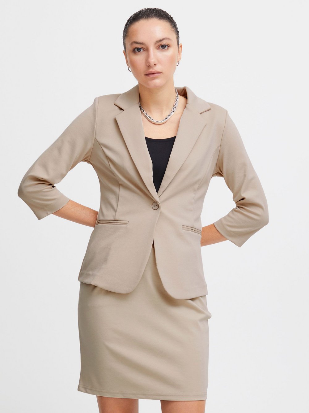 Ichi Blazer Damen beige, S