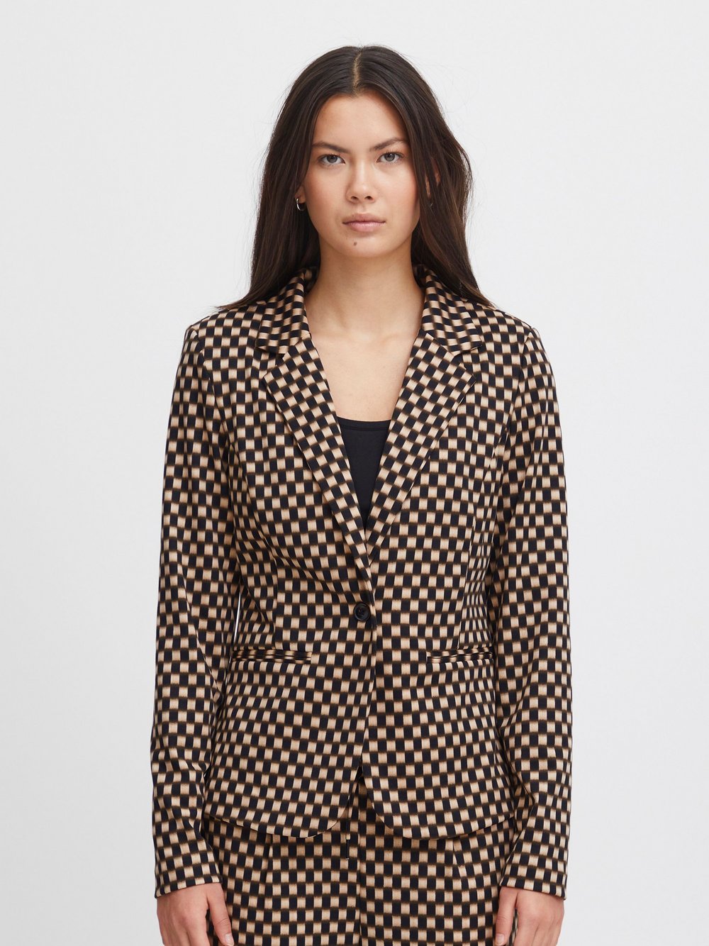 Ichi Blazer Damen braun gemustert, XXL