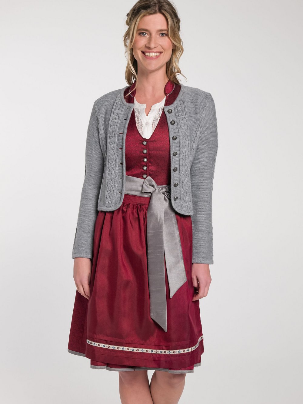 Spieth & Wenksy Trachtenstrickjacke Damen Wolle grau, M