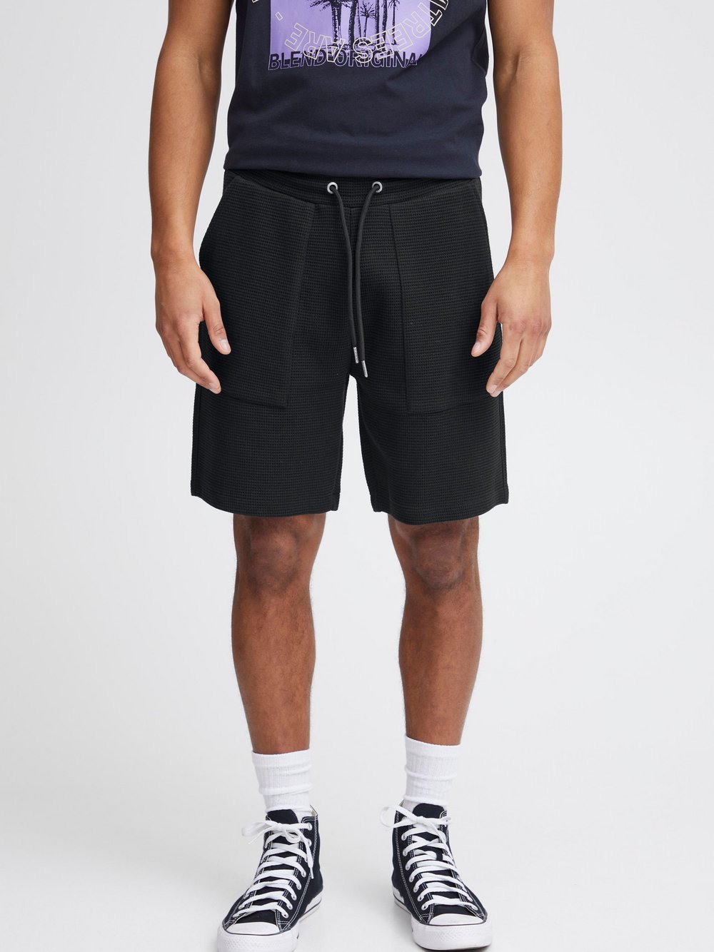 BLEND Shorts Herren Baumwolle schwarz, L