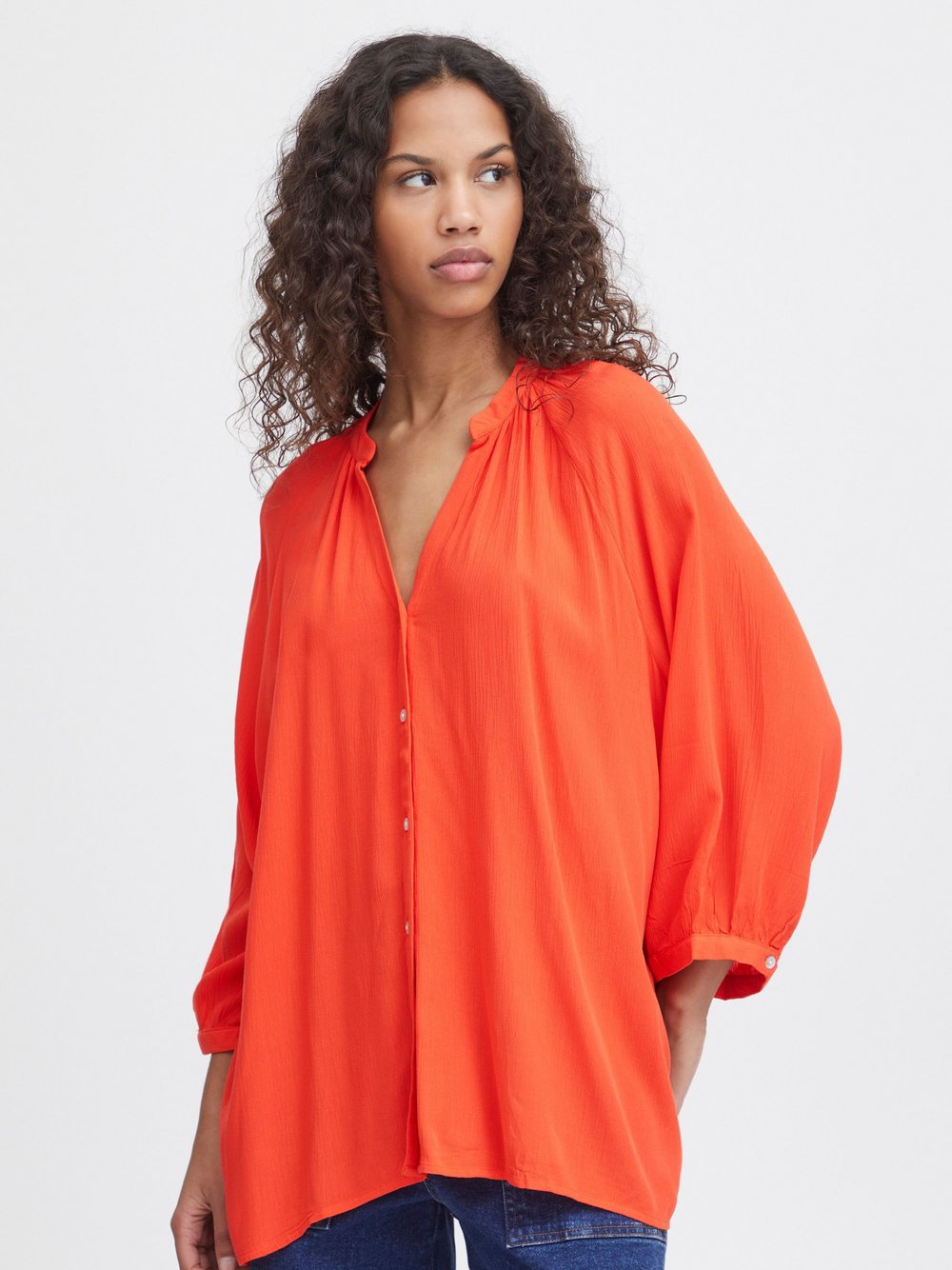 Ichi Bluse Damen Viskose orange, L