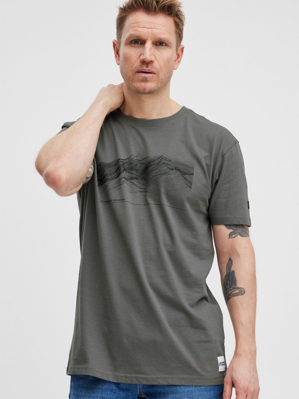 North Bend T-Shirt Herren Baumwolle grau, S