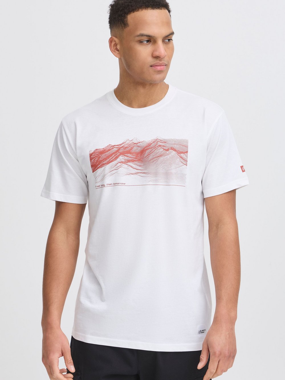 North Bend T-Shirt Herren Baumwolle weiß bedruckt, S