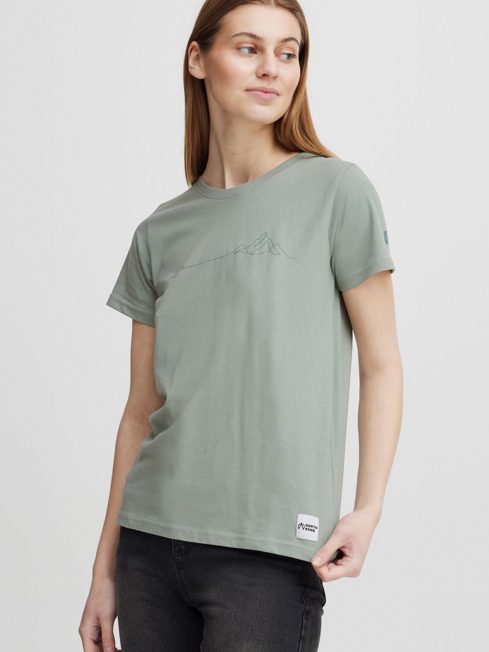 North Bend T-Shirt Damen Baumwolle grau, 36