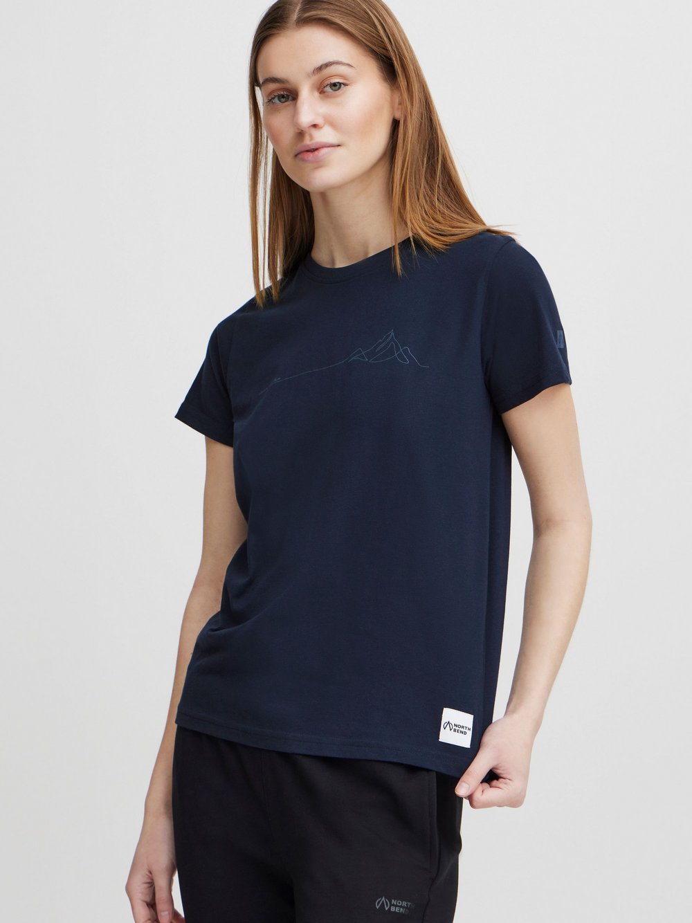 North Bend T-Shirt Damen Baumwolle blau, 46