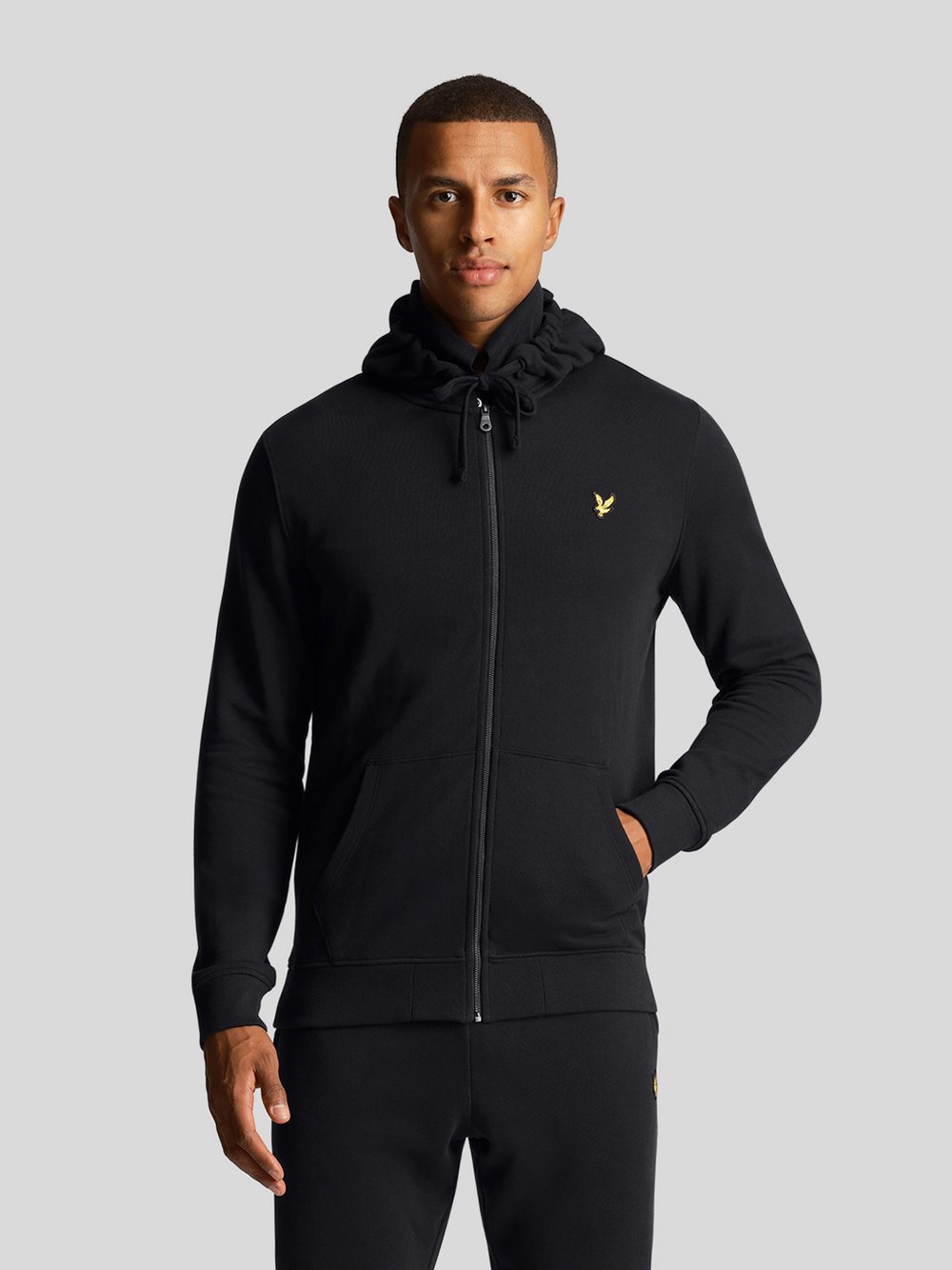 Lyle & Scott Sweatjacke Herren Baumwolle schwarz, S