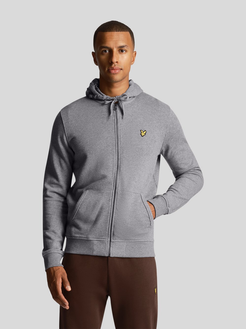 Lyle & Scott Sweatjacke Herren Baumwolle grau, M