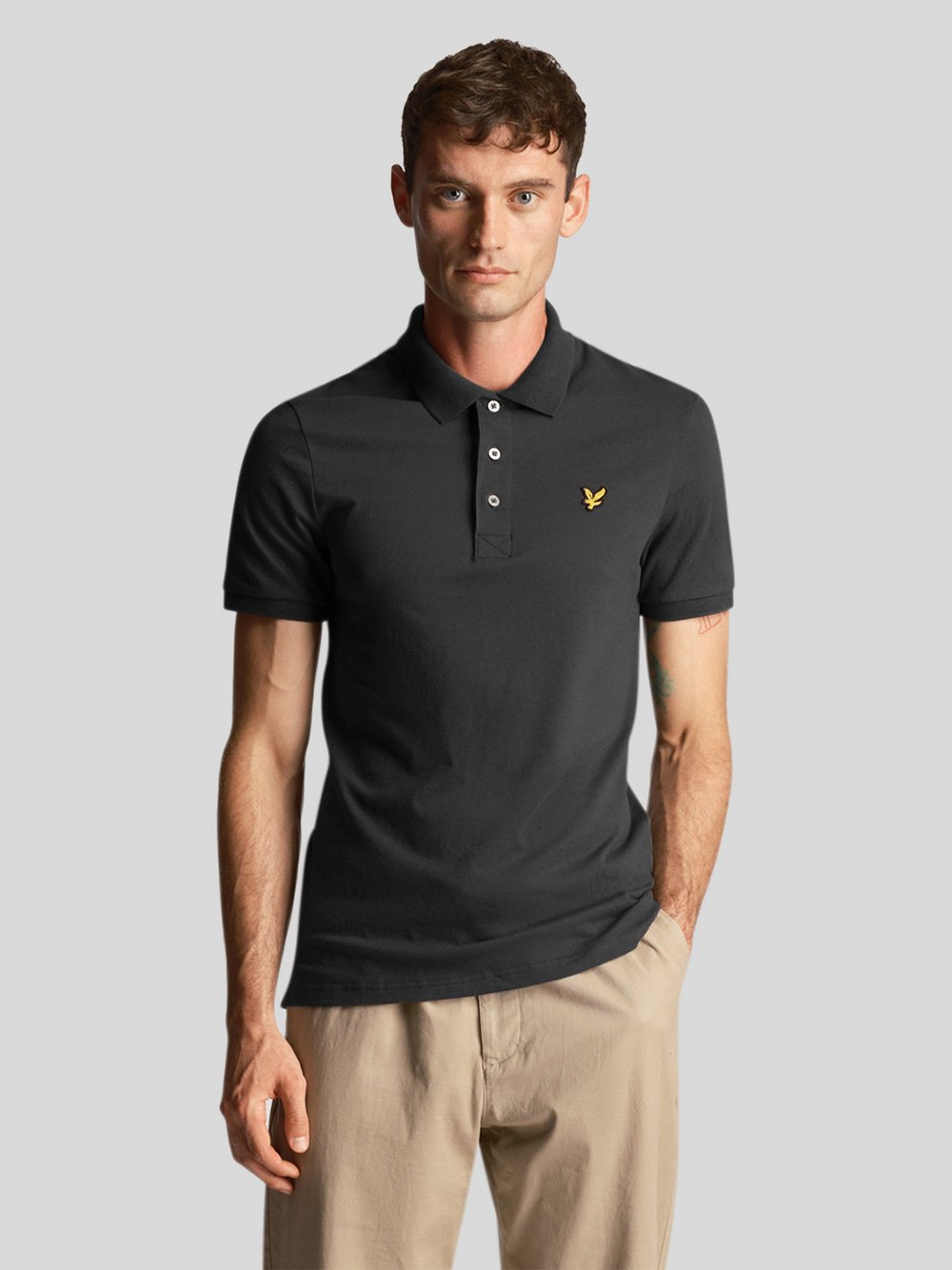 Lyle & Scott Poloshirt Herren Baumwolle grau, L