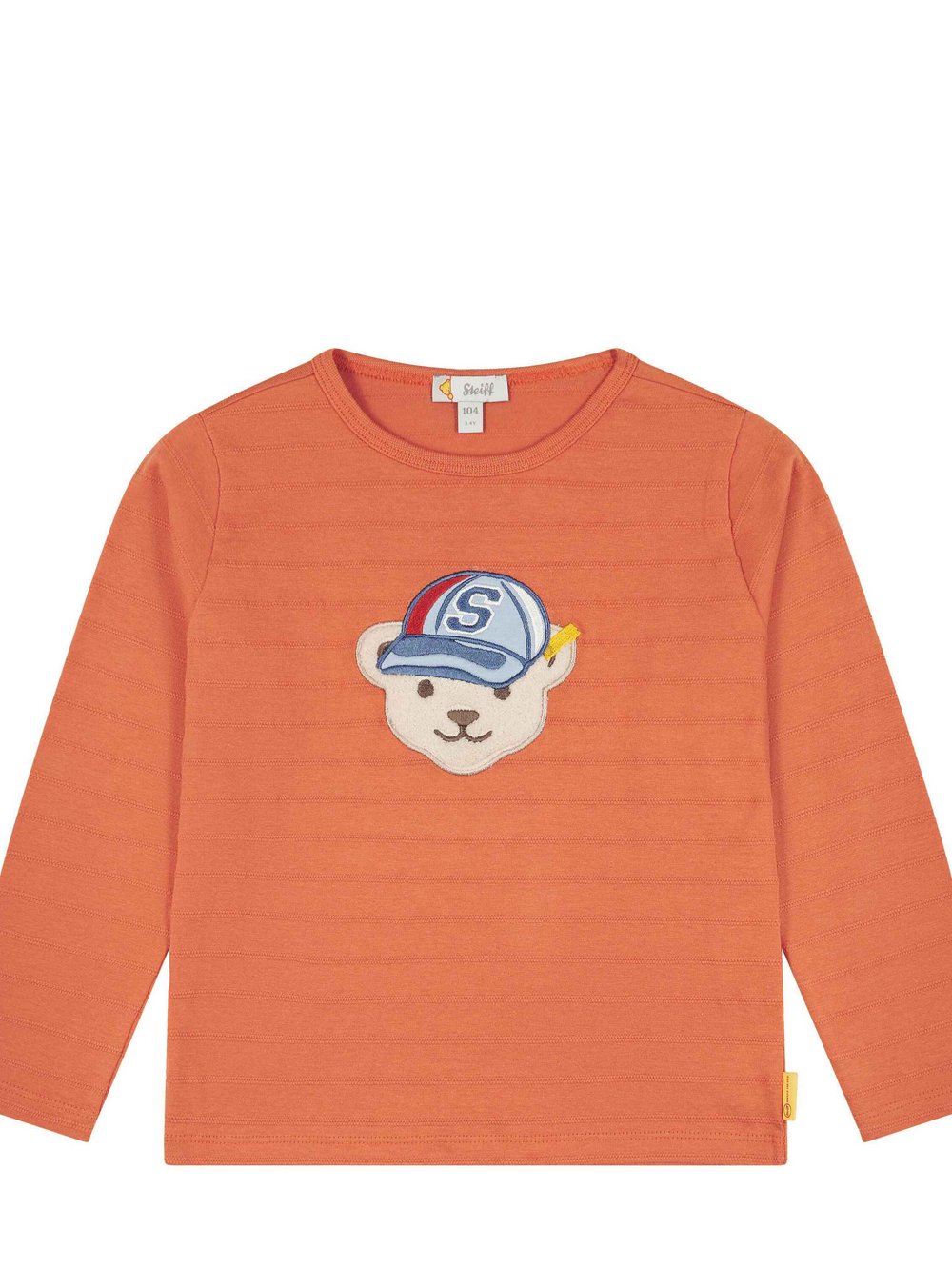 Steiff T-Shirt  Jungen Baumwolle orange gestreift, 128