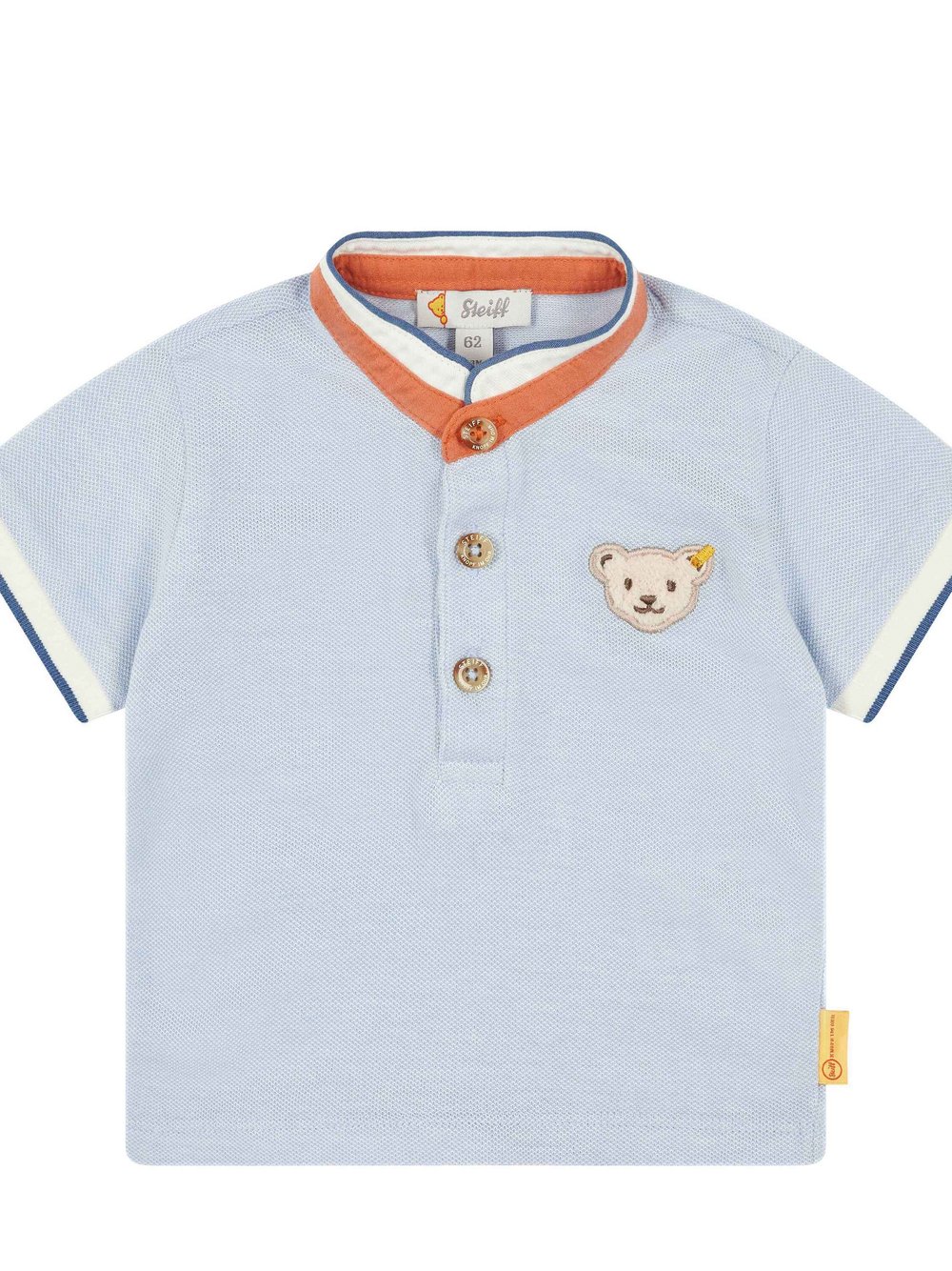 Steiff Poloshirt  Jungen Baumwolle blau gemustert, 68