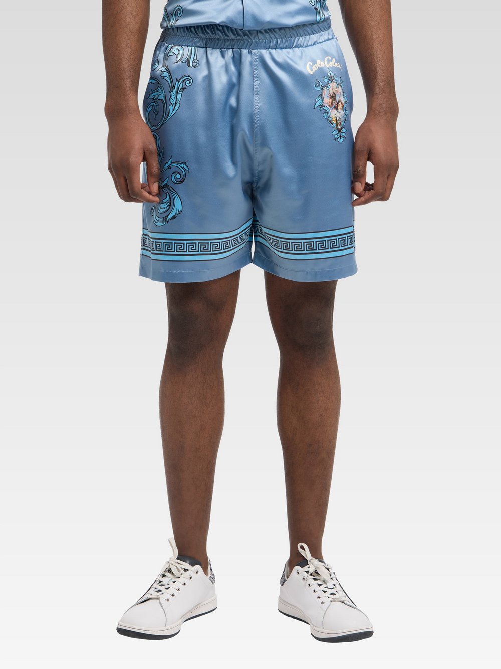 Carlo Colucci Shorts  Herren blau gemustert, XXXL