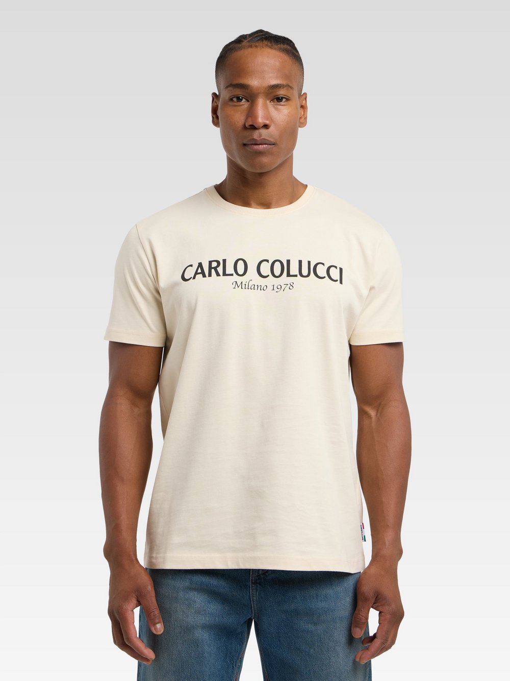 Carlo Colucci T-Shirt  Herren Baumwolle beige, XXXL