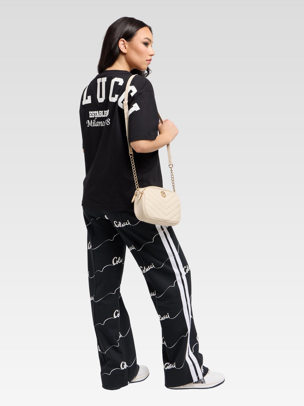 Carlo Colucci Umhängetasche  Damen Kunstleder beige gemustert, ONE SIZE