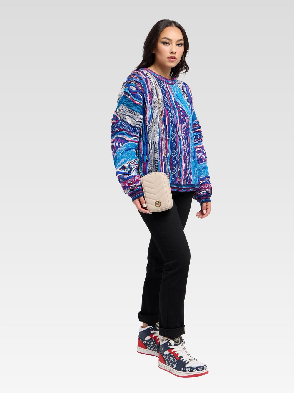 Thumbnail - Carlo Colucci Umhängetasche  Damen Kunstleder beige gemustert, ONE SIZE