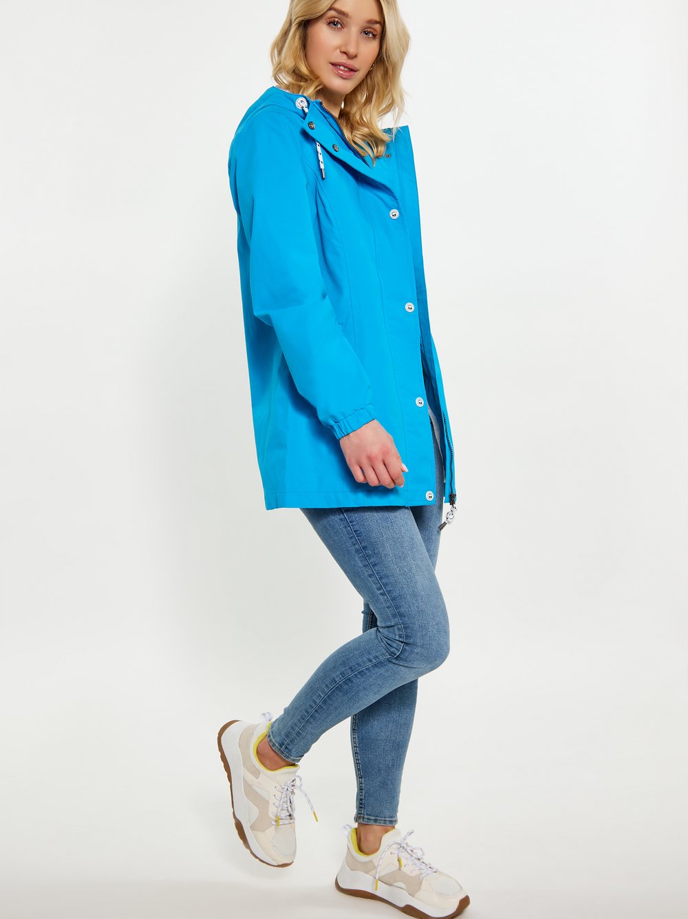 Schmuddelwedda Regenjacke Damen Baumwolle blau, XXL