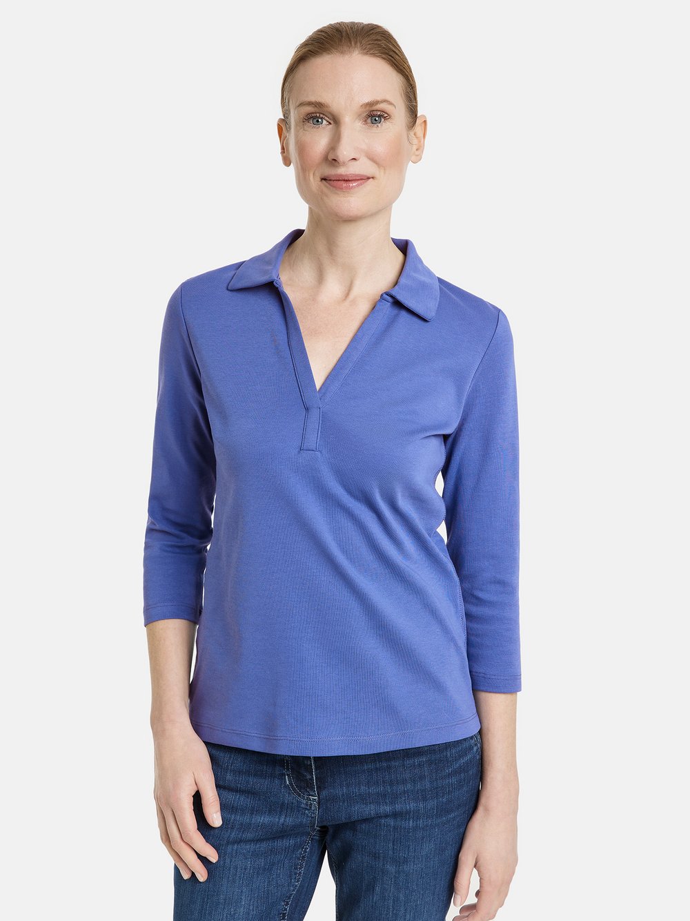 Gerry Weber Poloshirt Damen Baumwolle blau, 36