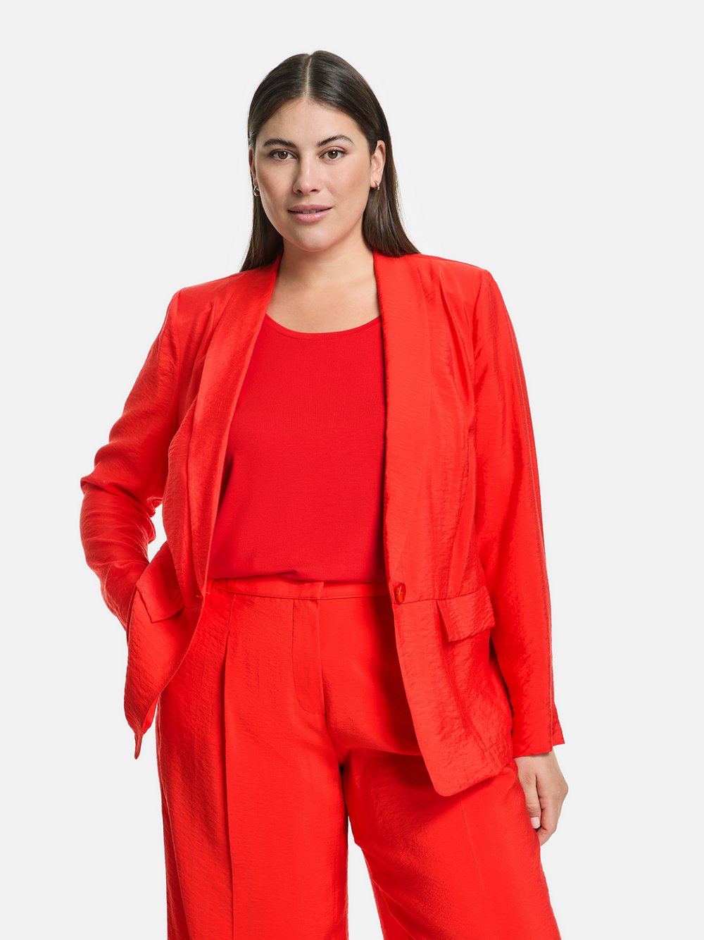 Samoon Blazer Damen Viskose rot, 44