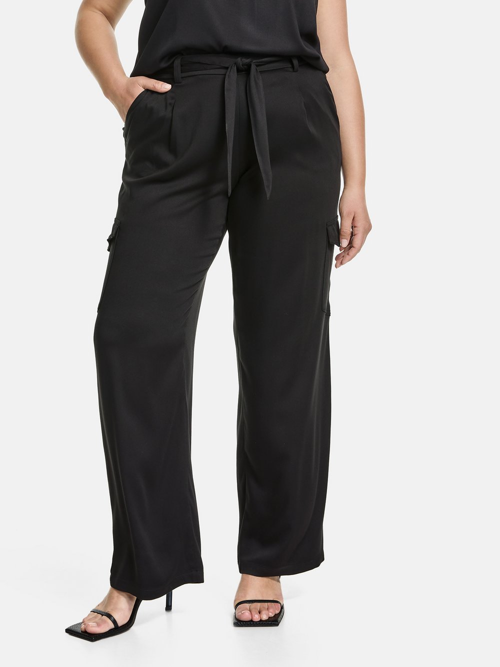 Samoon Cargohose Damen Viskose schwarz, 50