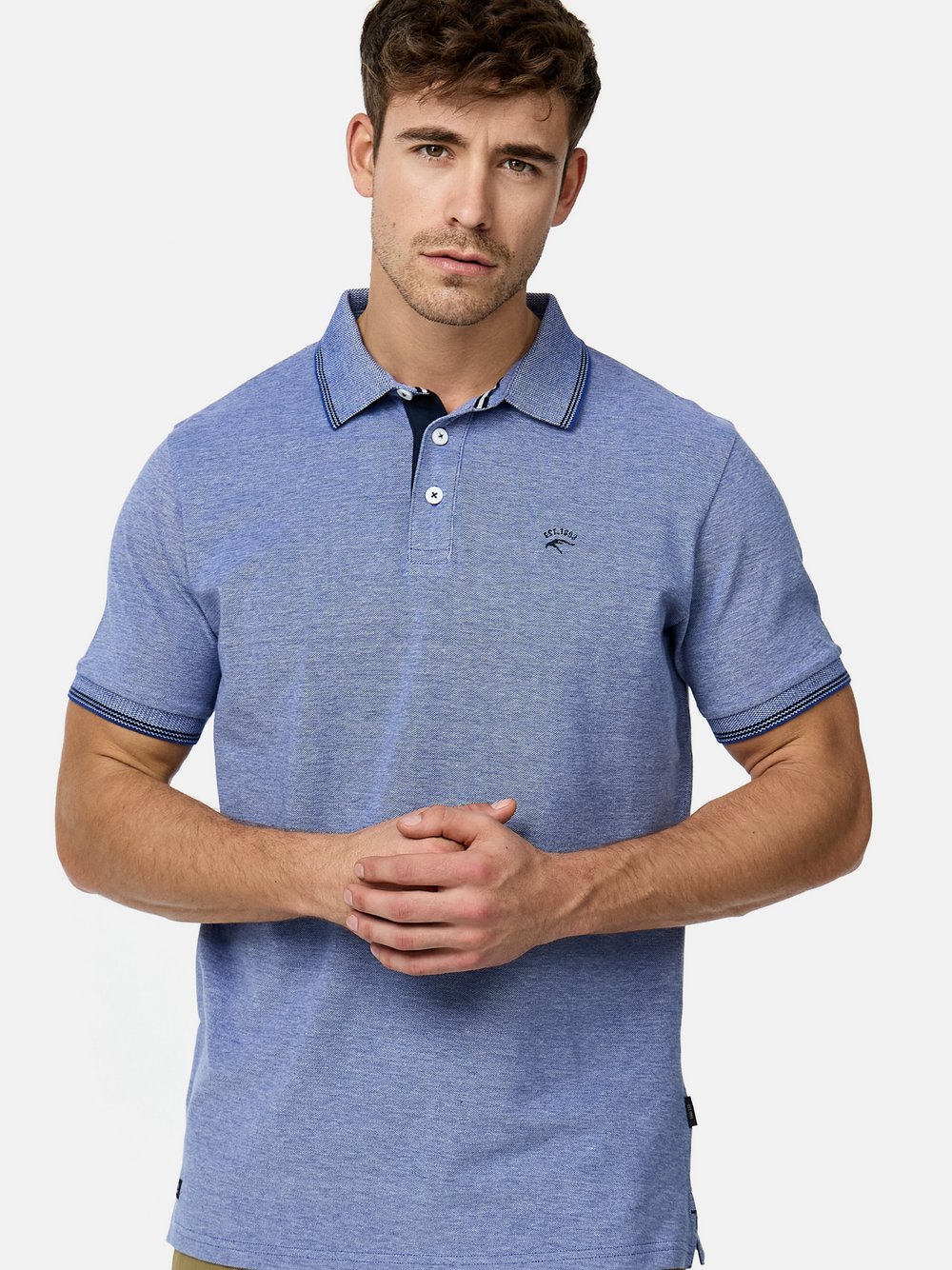 Indicode Poloshirt Herren Baumwolle blau, XL