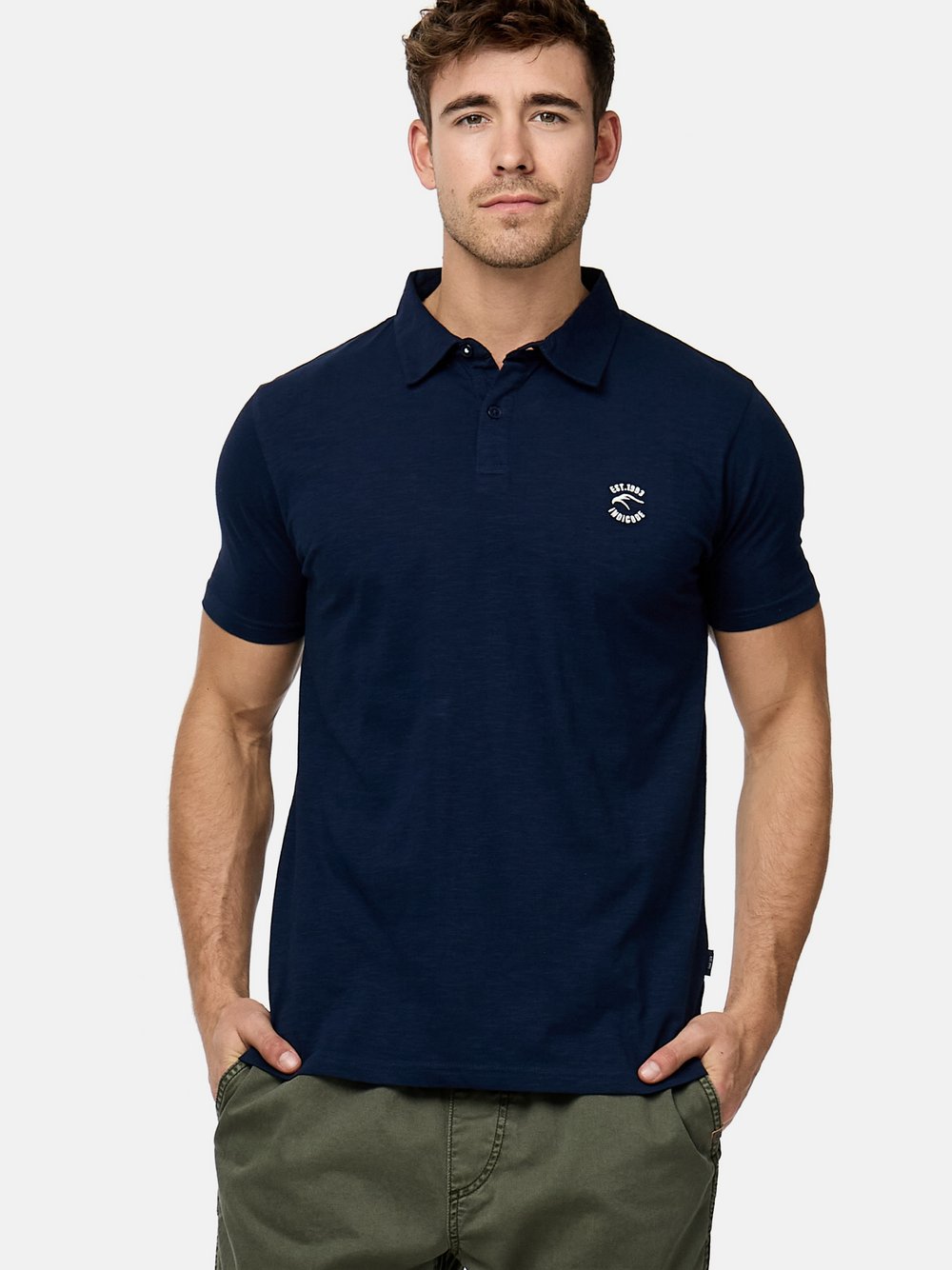 Indicode Poloshirt Herren Baumwolle blau, XL