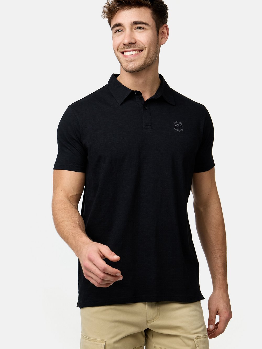 Indicode Poloshirt Herren Baumwolle schwarz, M