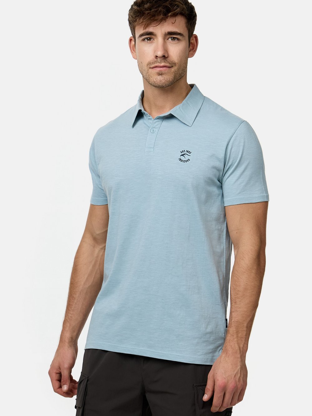 Indicode Poloshirt Herren Baumwolle blau, M