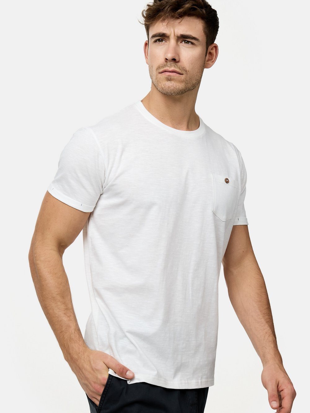 Indicode T-Shirt Herren Baumwolle weiß, M