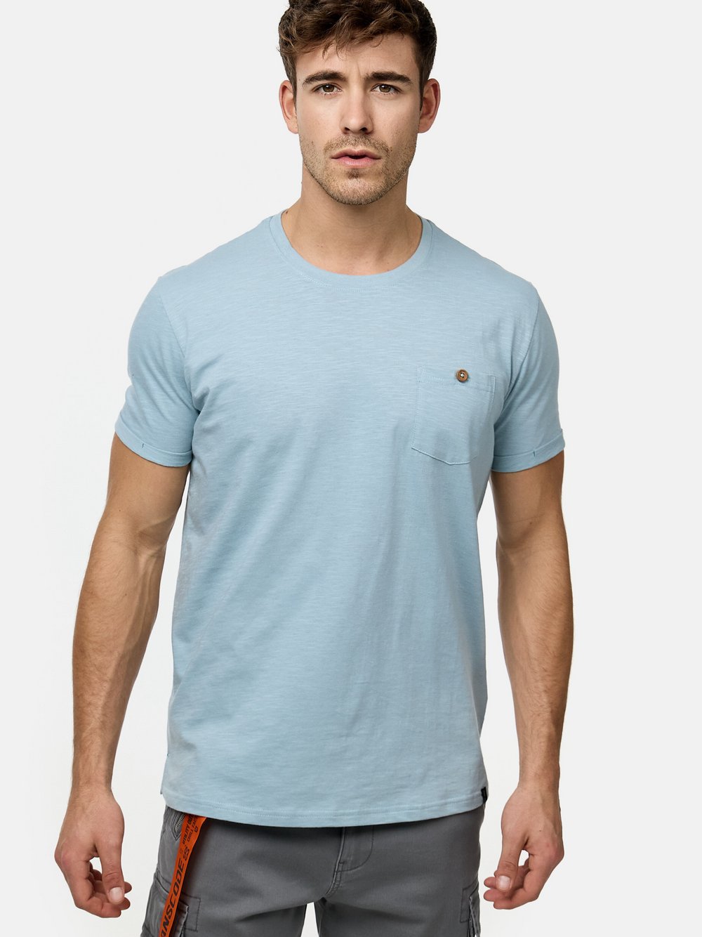 Indicode T-Shirt Herren Baumwolle blau, L