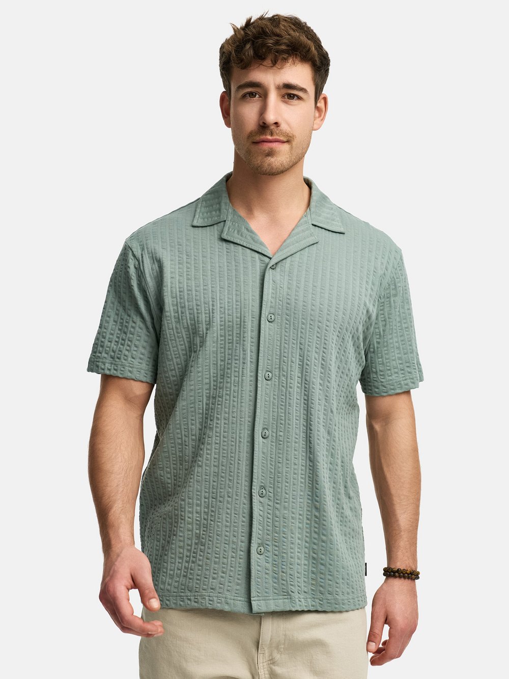 Indicode Hemd Kurzarm Herren Regular Fit Baumwolle grau, XXL