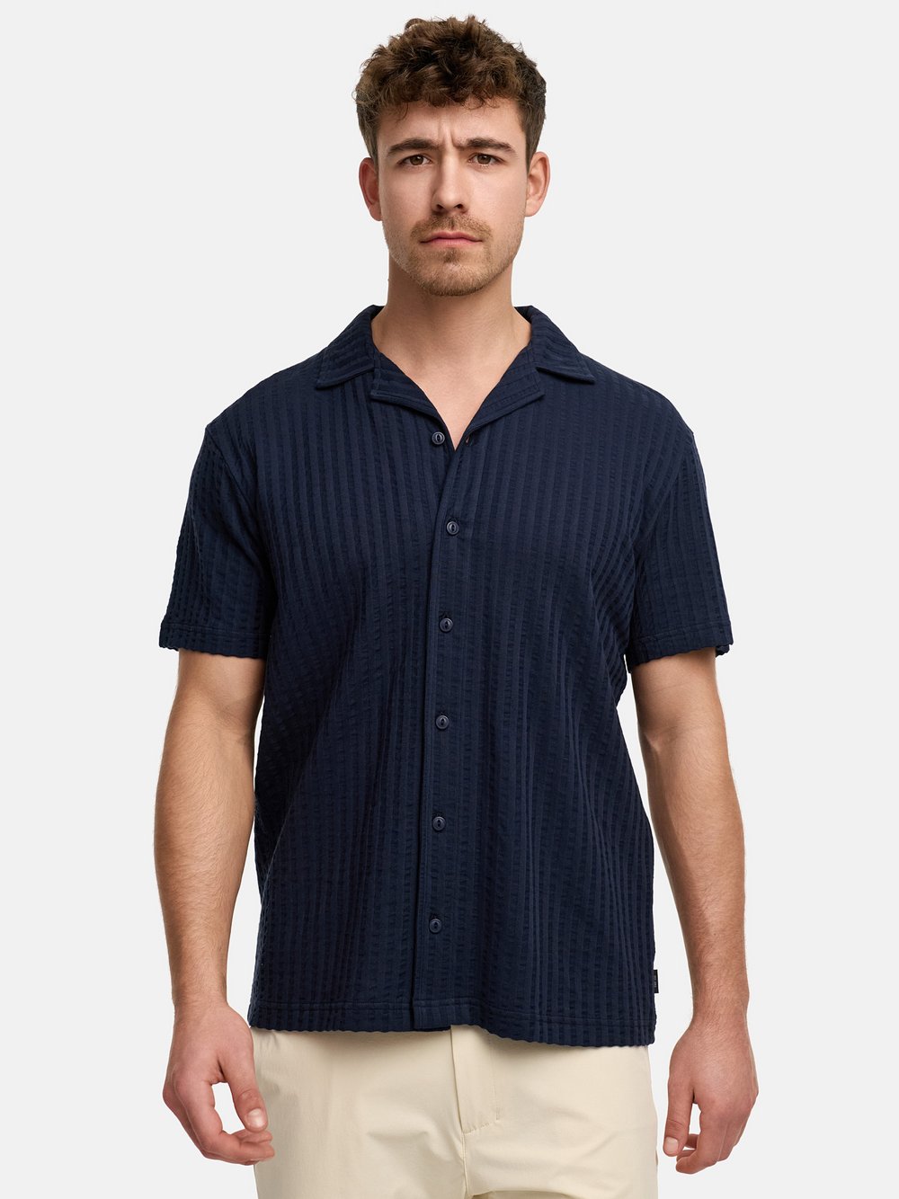 Indicode Hemd Kurzarm Herren Regular Fit Baumwolle blau, XL