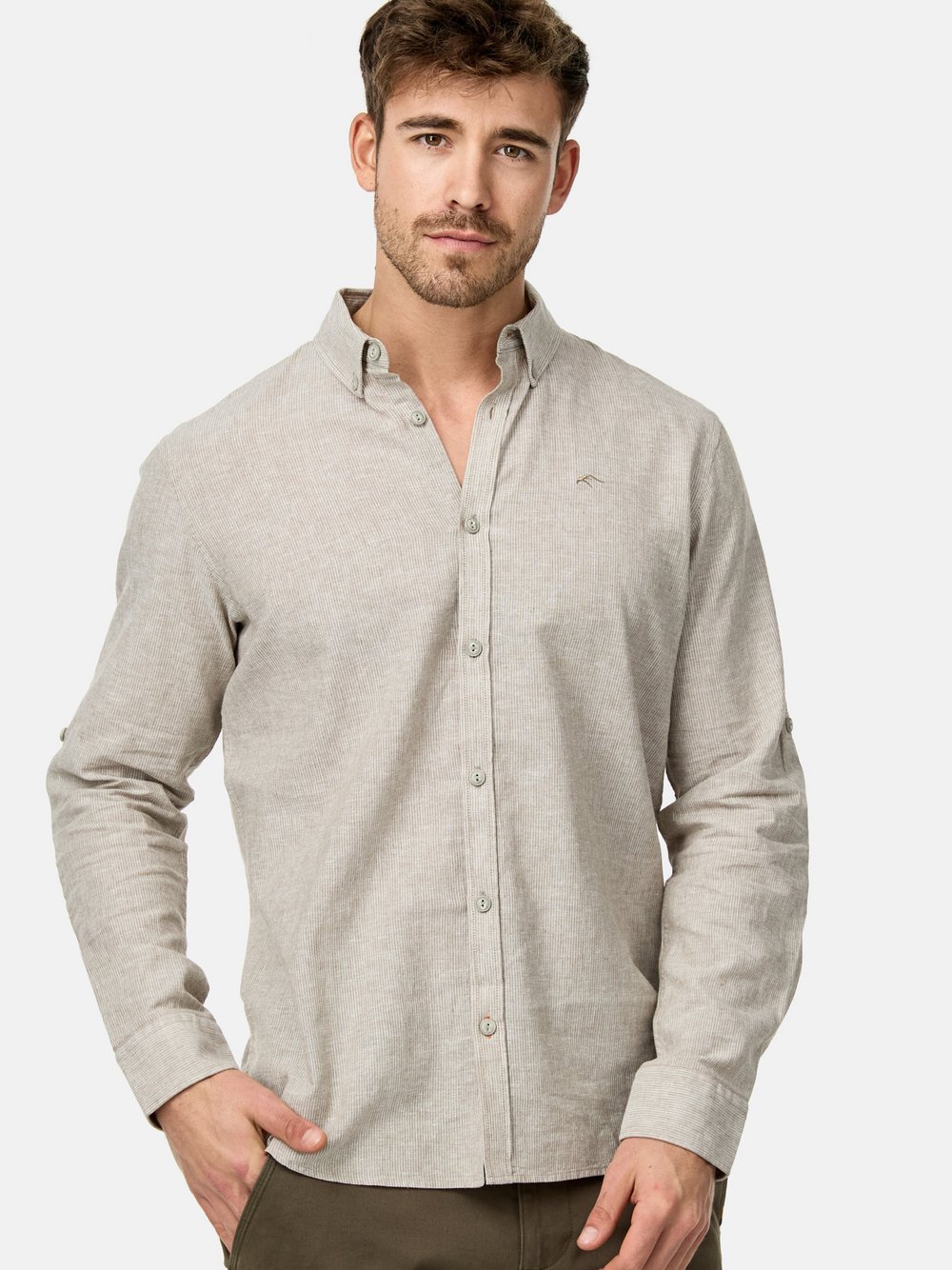 Indicode Hemd Langarm Herren Regular Fit Leinen braun, XL