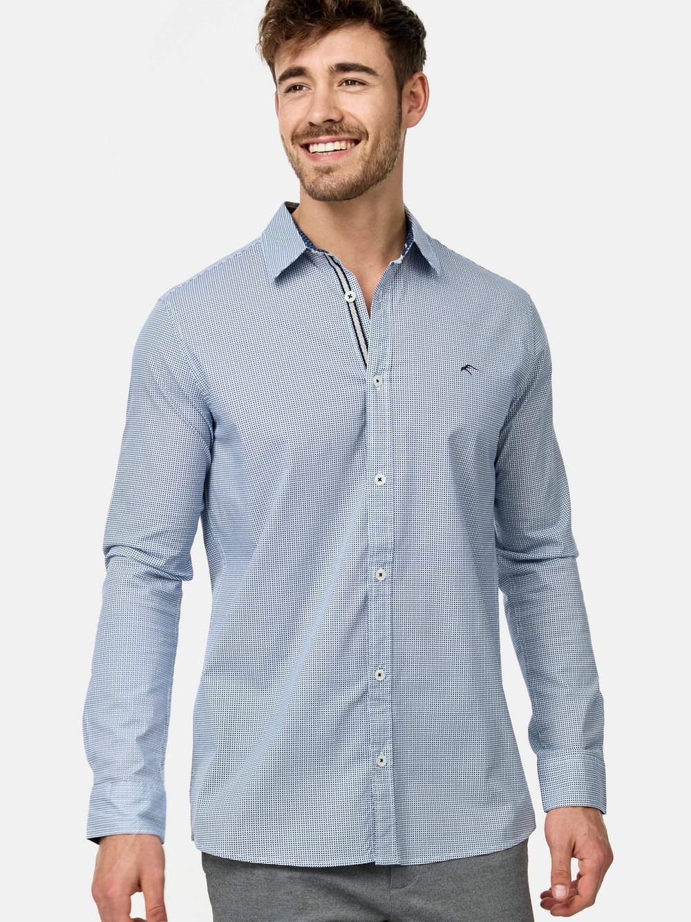 Indicode Hemd Langarm Herren Regular Fit Baumwolle blau, M