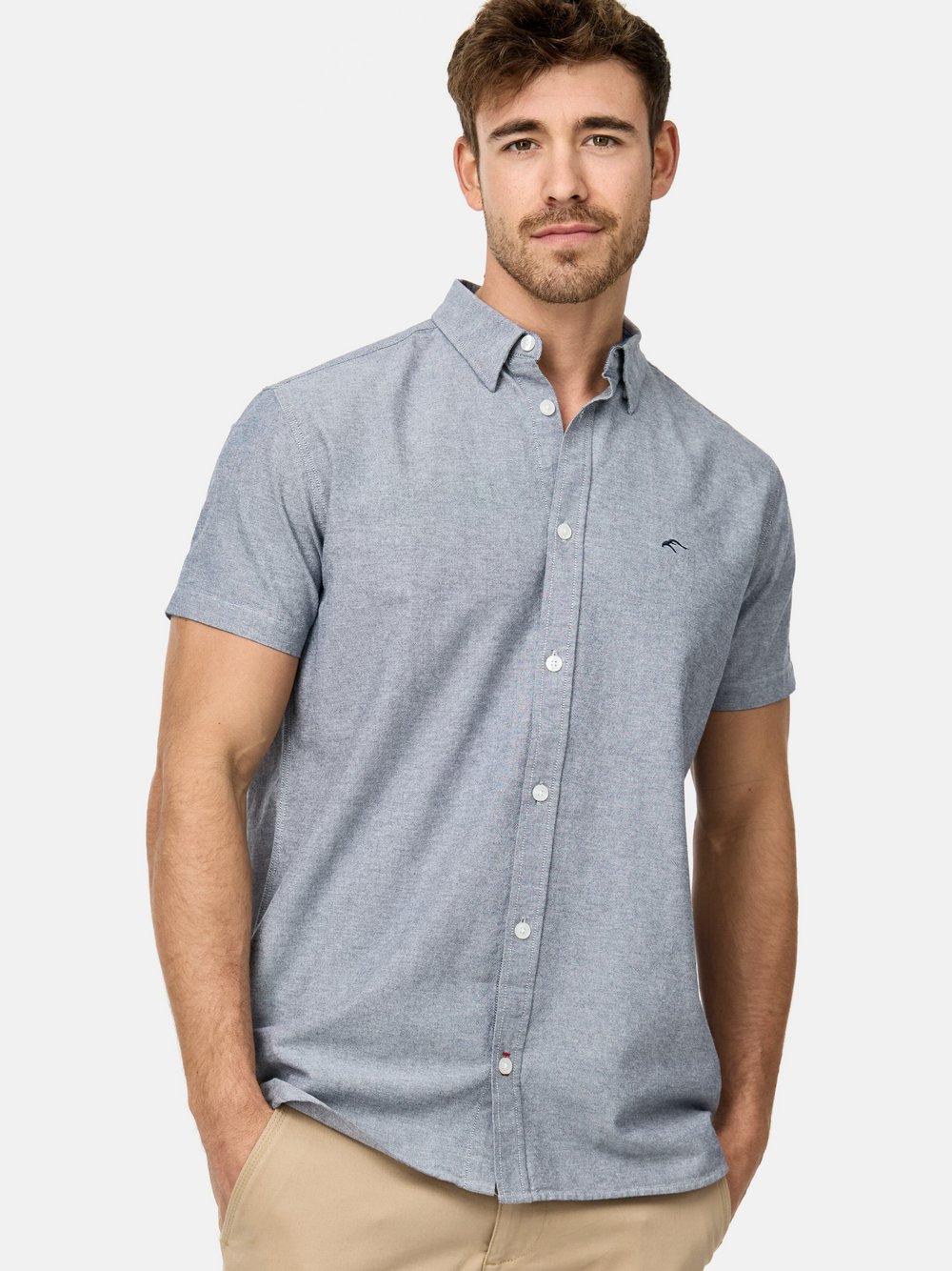 Indicode Hemd Kurzarm Herren Regular Fit Baumwolle blau, XXL