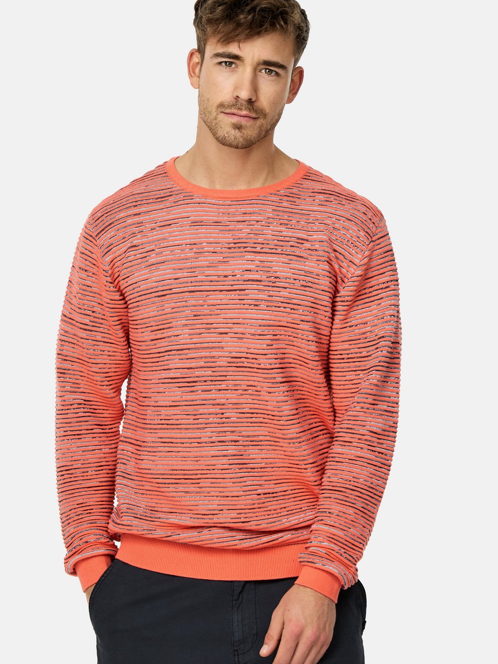 Indicode Strickpullover Herren Baumwolle orange, L