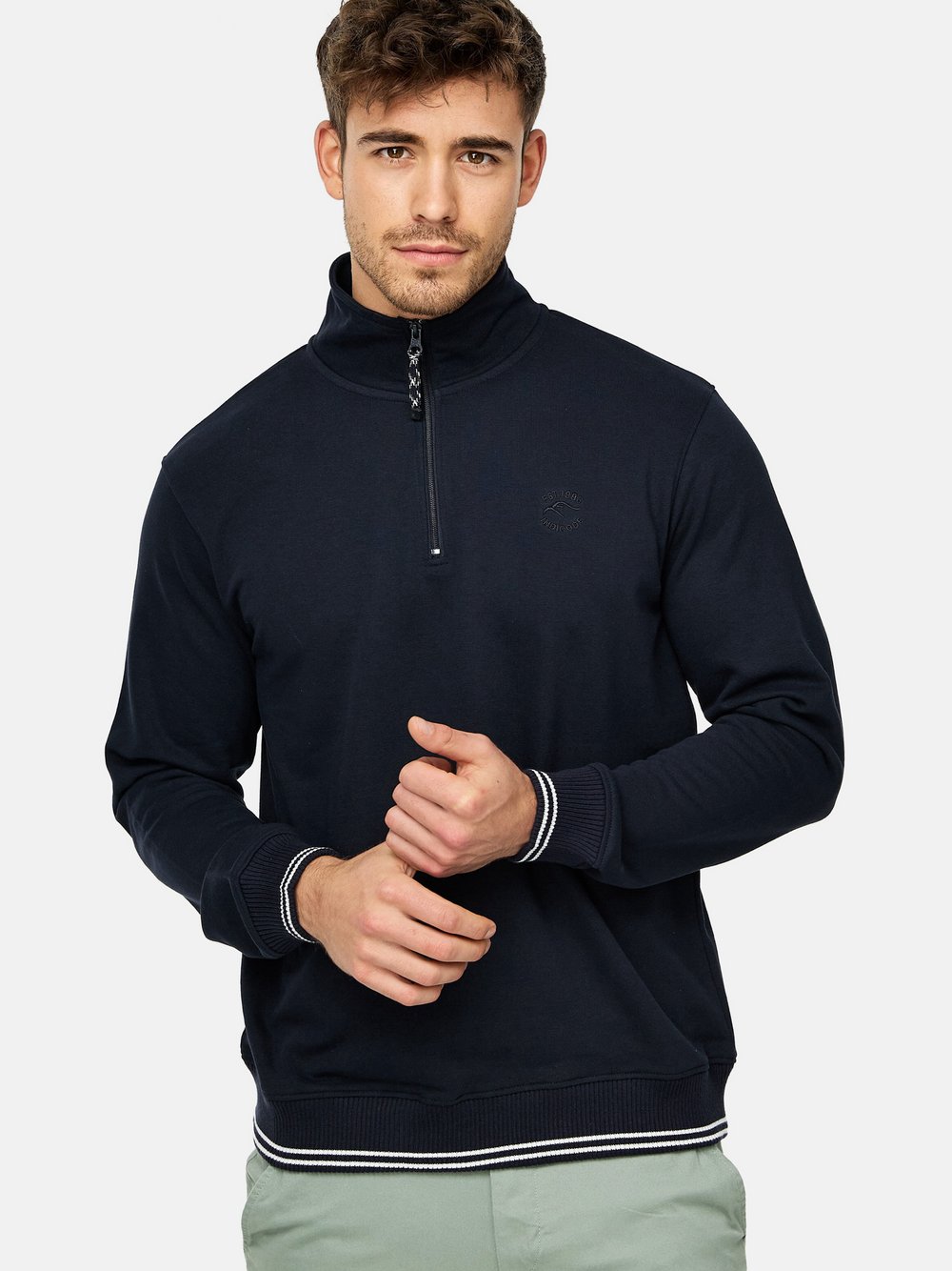 Indicode Sweatshirt Herren Baumwolle blau, L