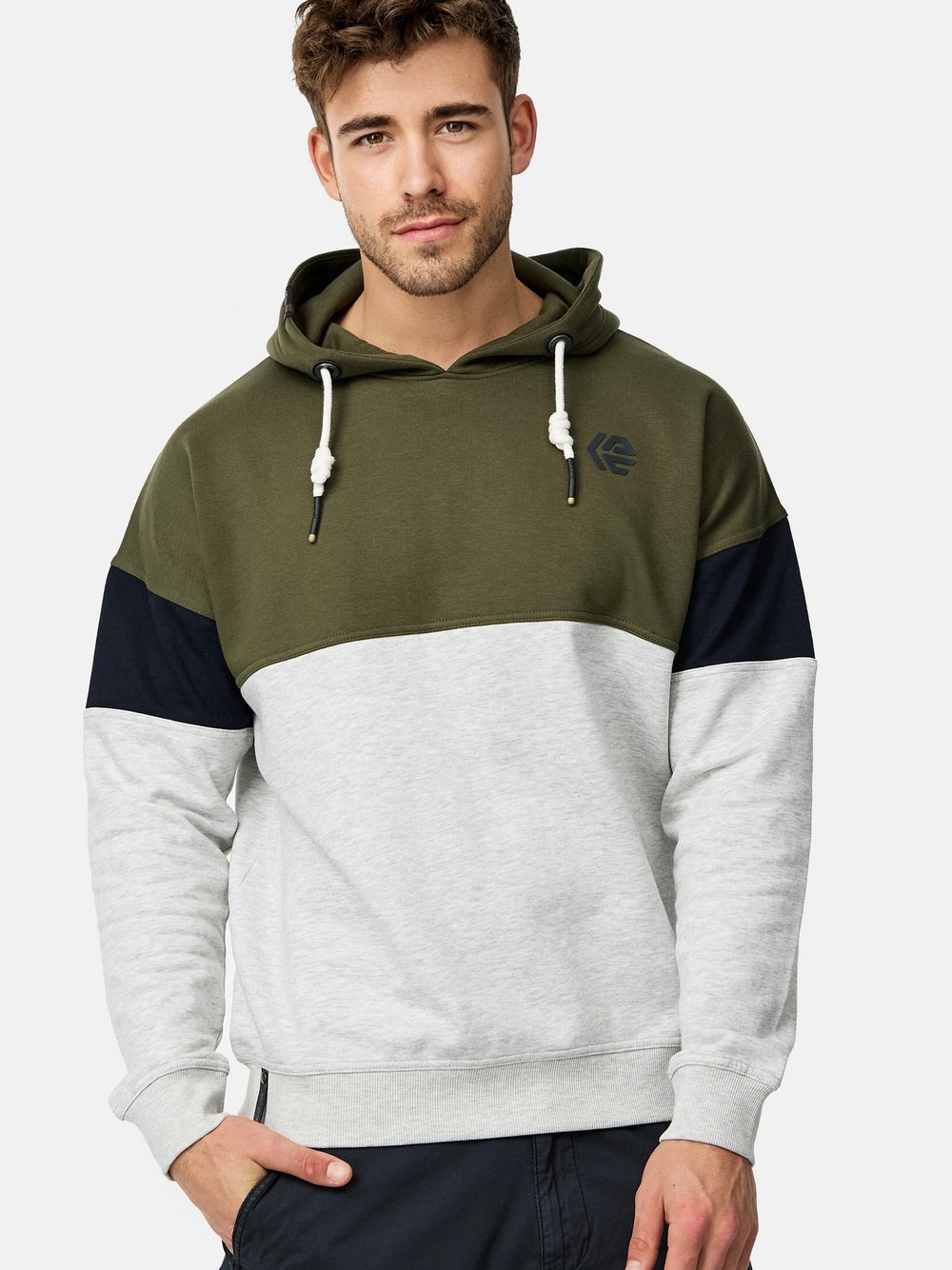 Indicode Kapuzenpullover Herren Baumwolle grün, XXL