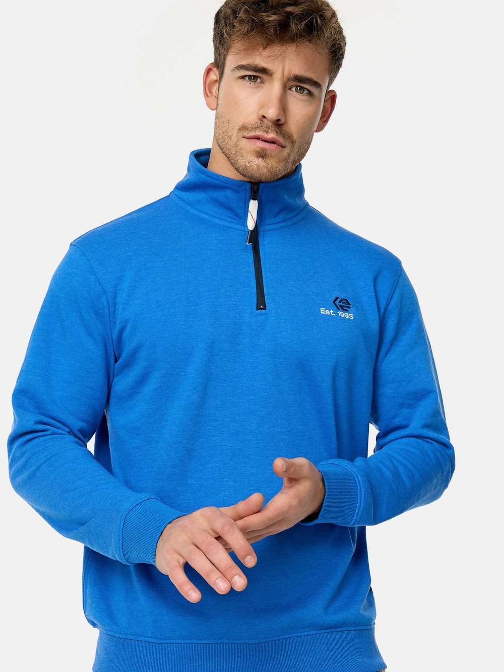 Indicode Sweatshirt Herren Baumwolle blau, XL