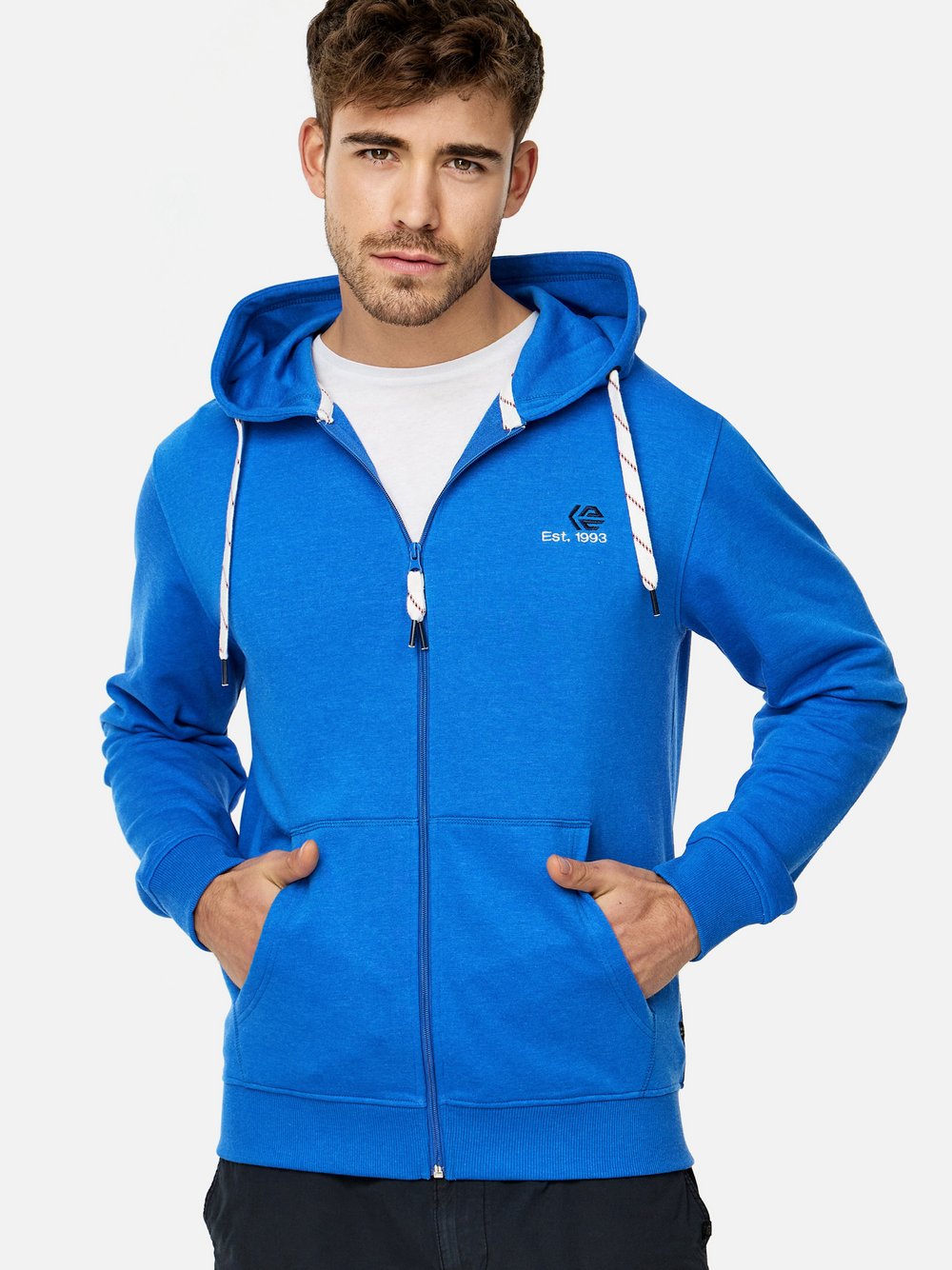 Indicode Sweatjacke Herren Baumwolle blau, XXL